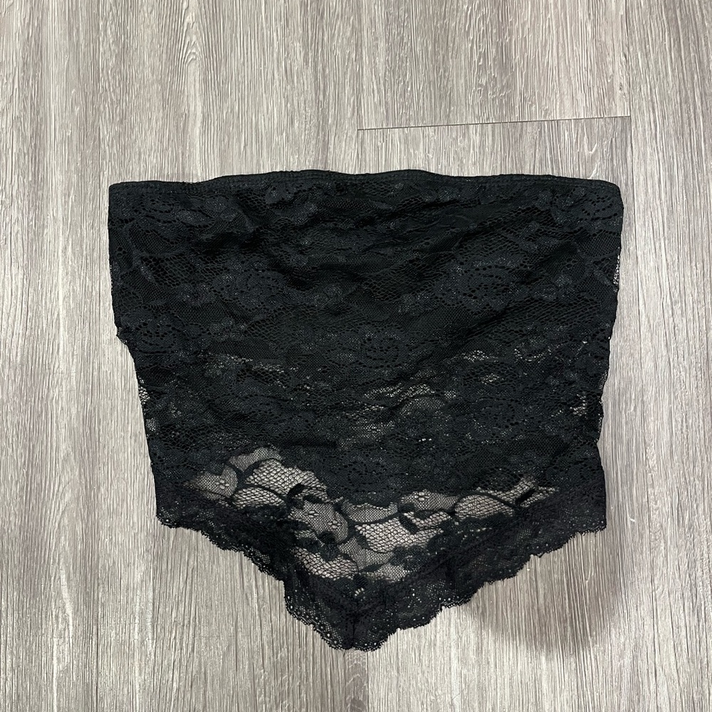 Black lace tube top